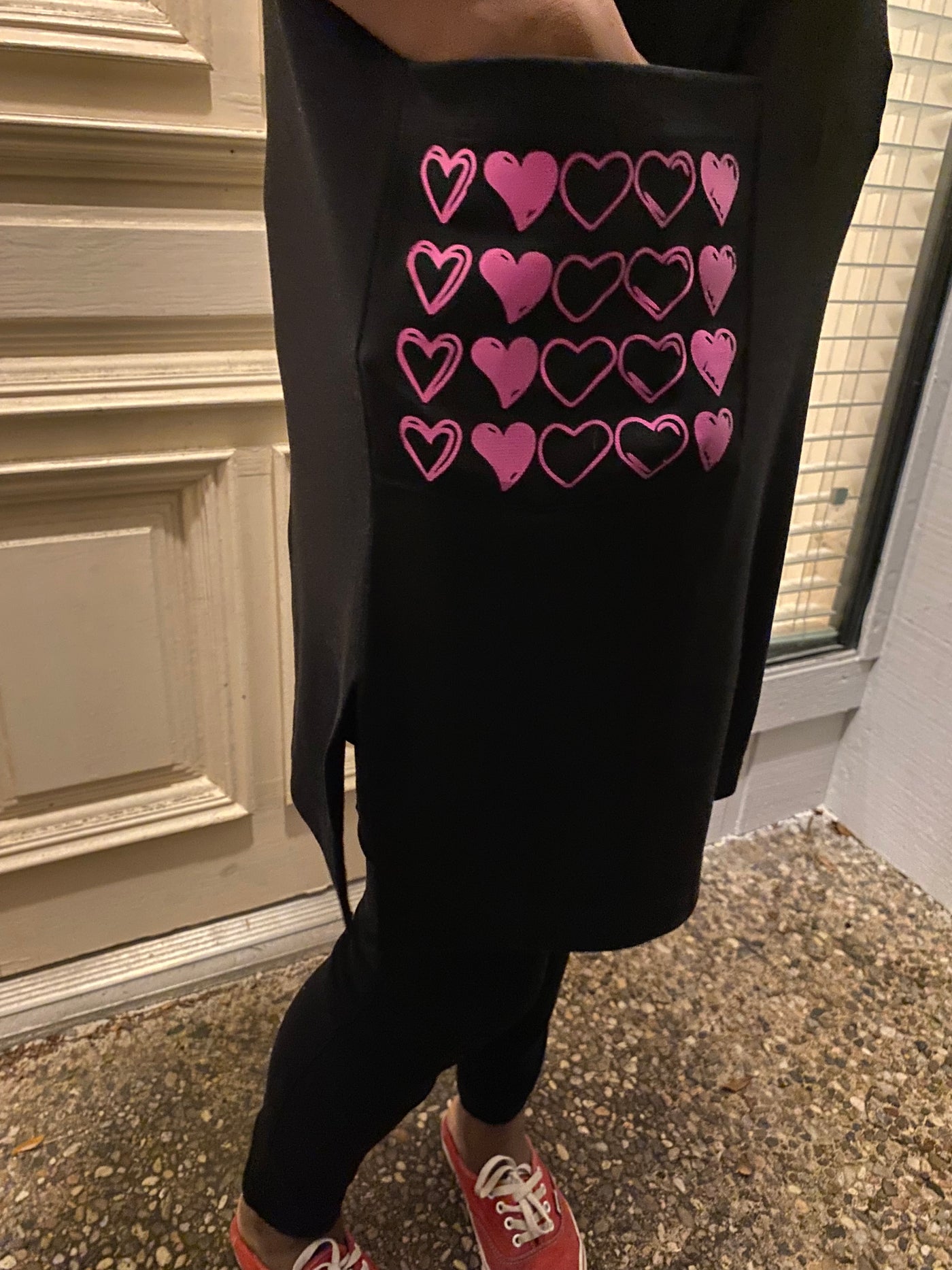 The Little Hearts Black Pocket Dress - Limited Edition