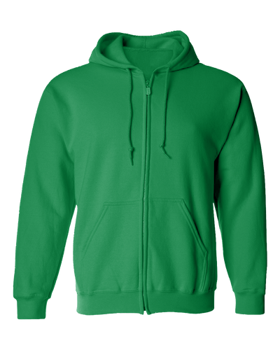 New 3D Tactile! We See With Our Hearts  Full Zip Hoodie - Green