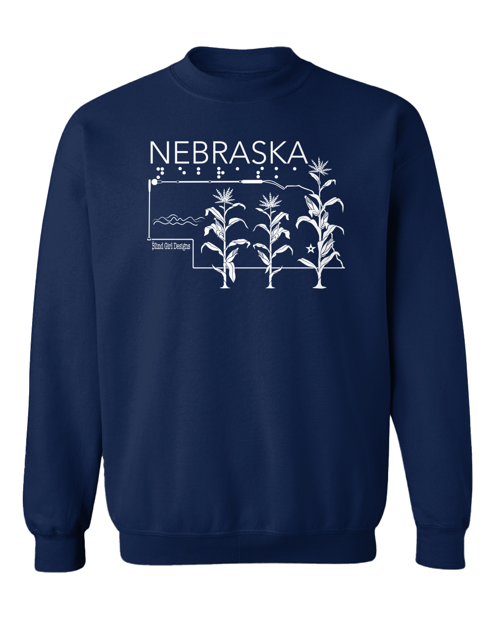 New 3D Tactile! Nebraska State Sweatshirt - Navy
