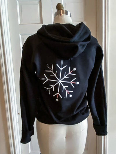 Original Snowflake  Blind Cane Zipper Front Hoodie - Black