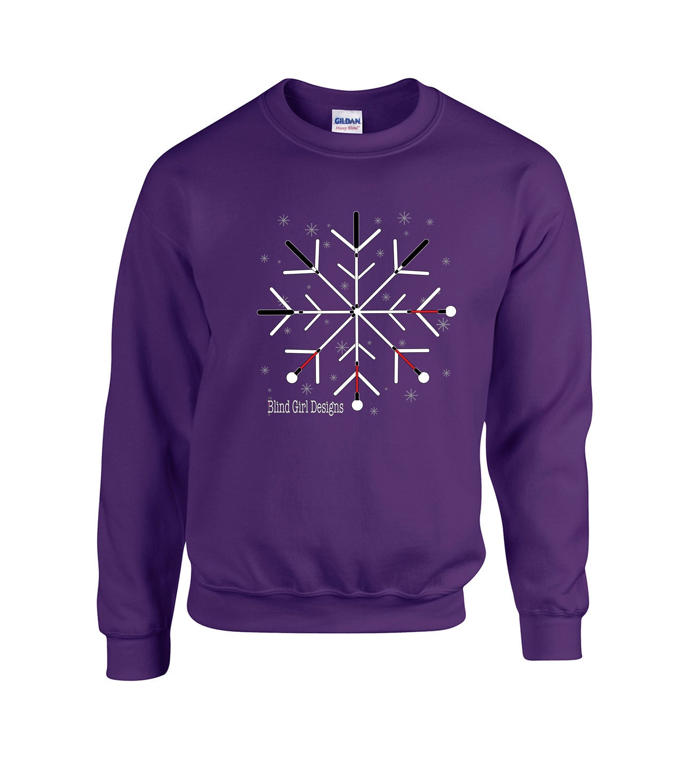 Original Snowflake White Cane Crew Sweatshirt - Purple