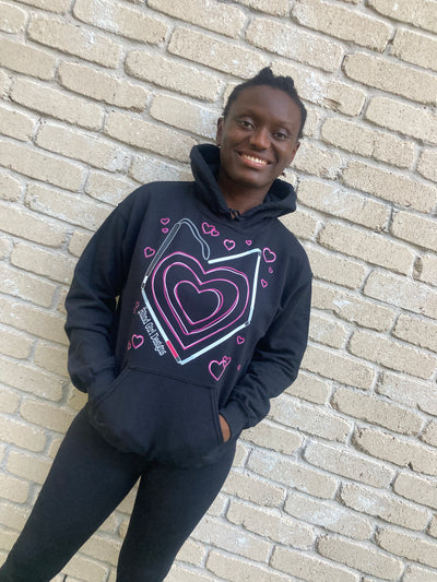 Sale! Sweetest Hearts White Canes Hoodie - Black