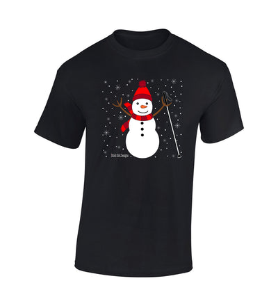 Jolly Snowman Cane T-Shirt - Black