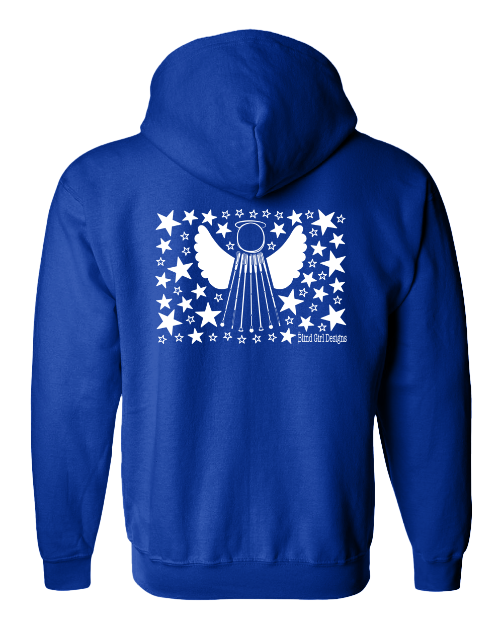 Star Angel 3D Glow-in-the-Dark Zip Hoodie - Royal Blue