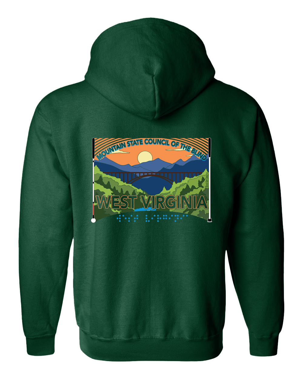 West Virginia MSCB  Zip Hoodie Forest Green