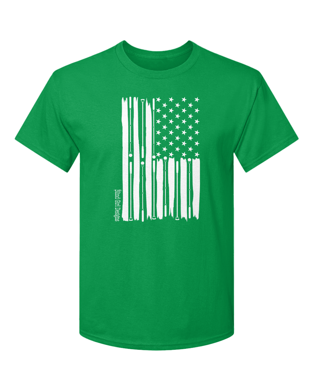 New! 3D American Flag T-Shirt Irish Green  with white ink!