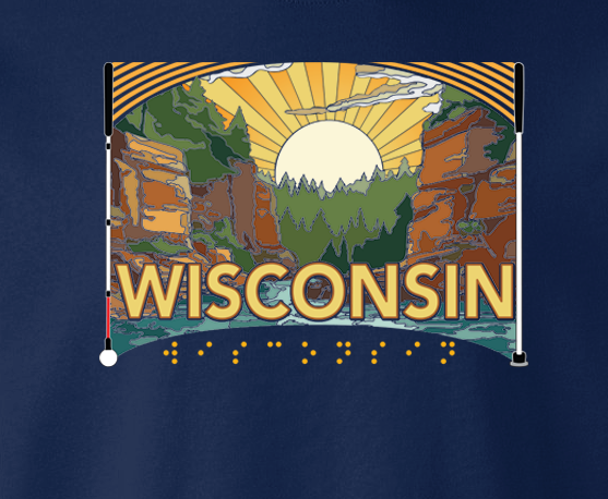 Wisconsin Sweatshirt Blanket - Navy Blue