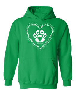 3D I Love My Guide Dog Hoodie - Irish Green