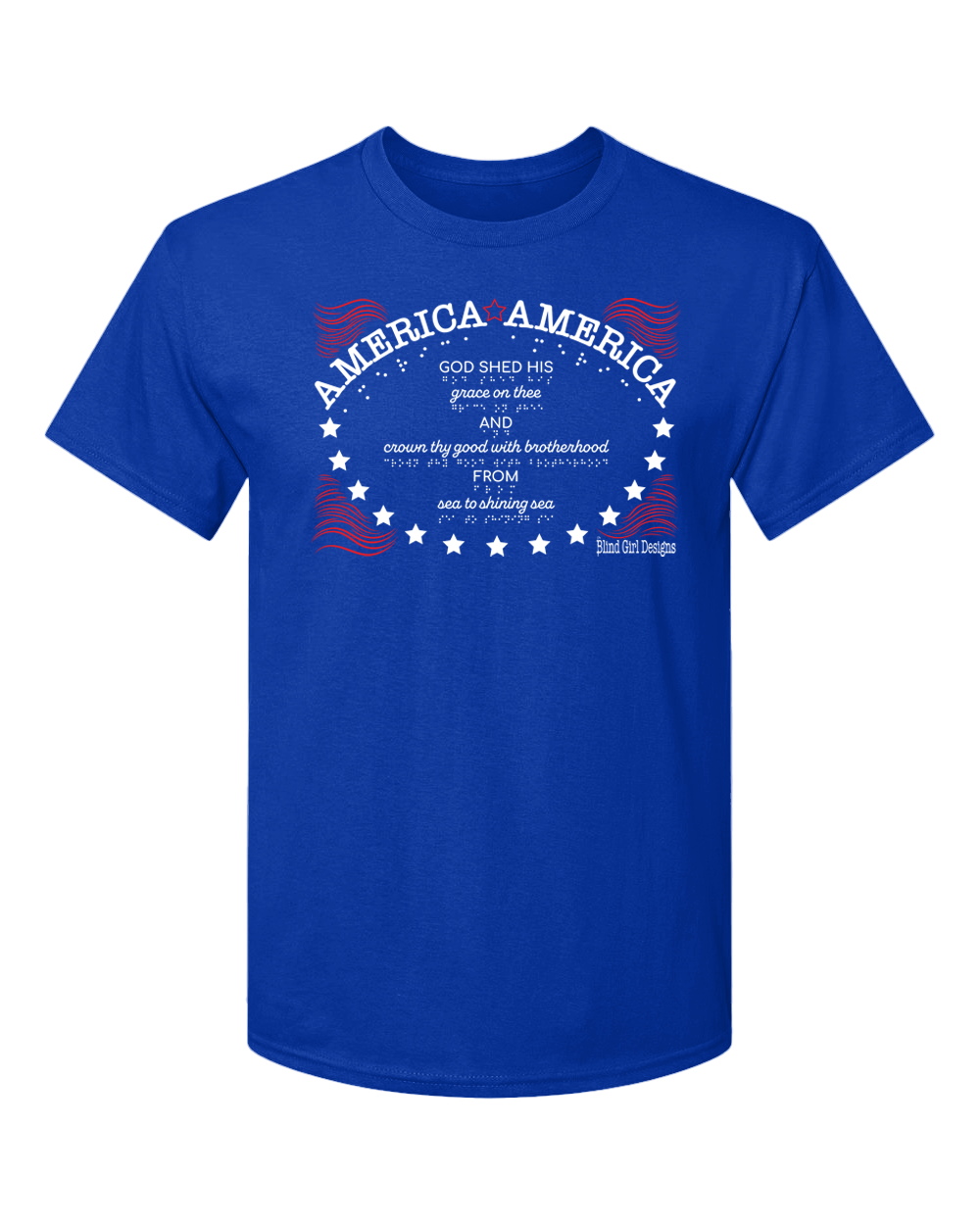 3D America America T-Shirt - Royal Blue