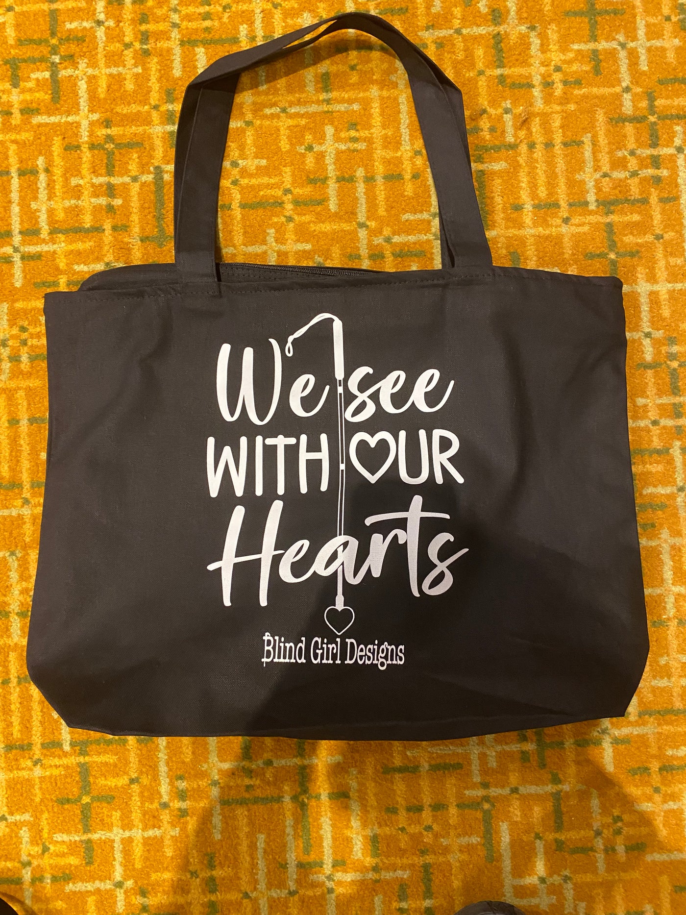 Big Canvas Zip Tote - We See With Our Hearts