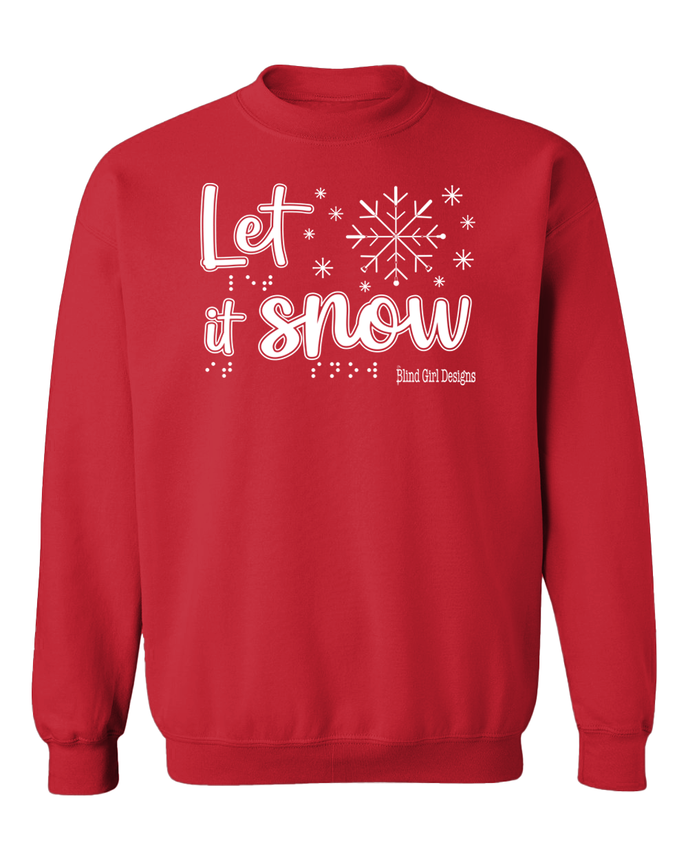 New! Tactile “Let It Snow!” Glow-in-the-Dark Sweatshirt - Red