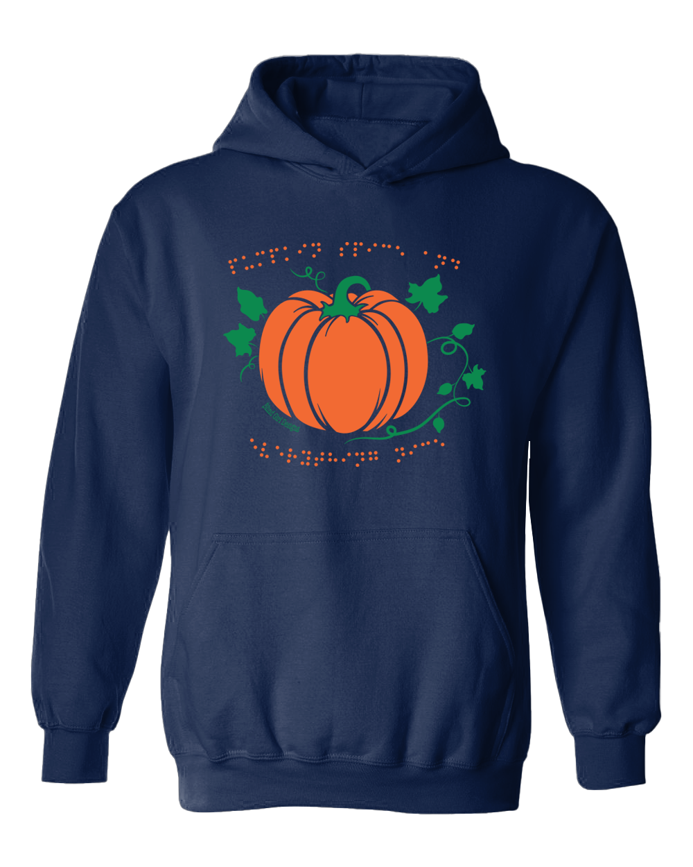 New! 3D Pumpkin Spice Harvest Hoodie - Navy Blue