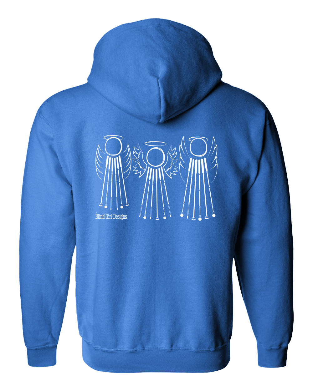 Tactile 3 Sweet White Cane Angels Full Zip Hoodie - Carolina Blue