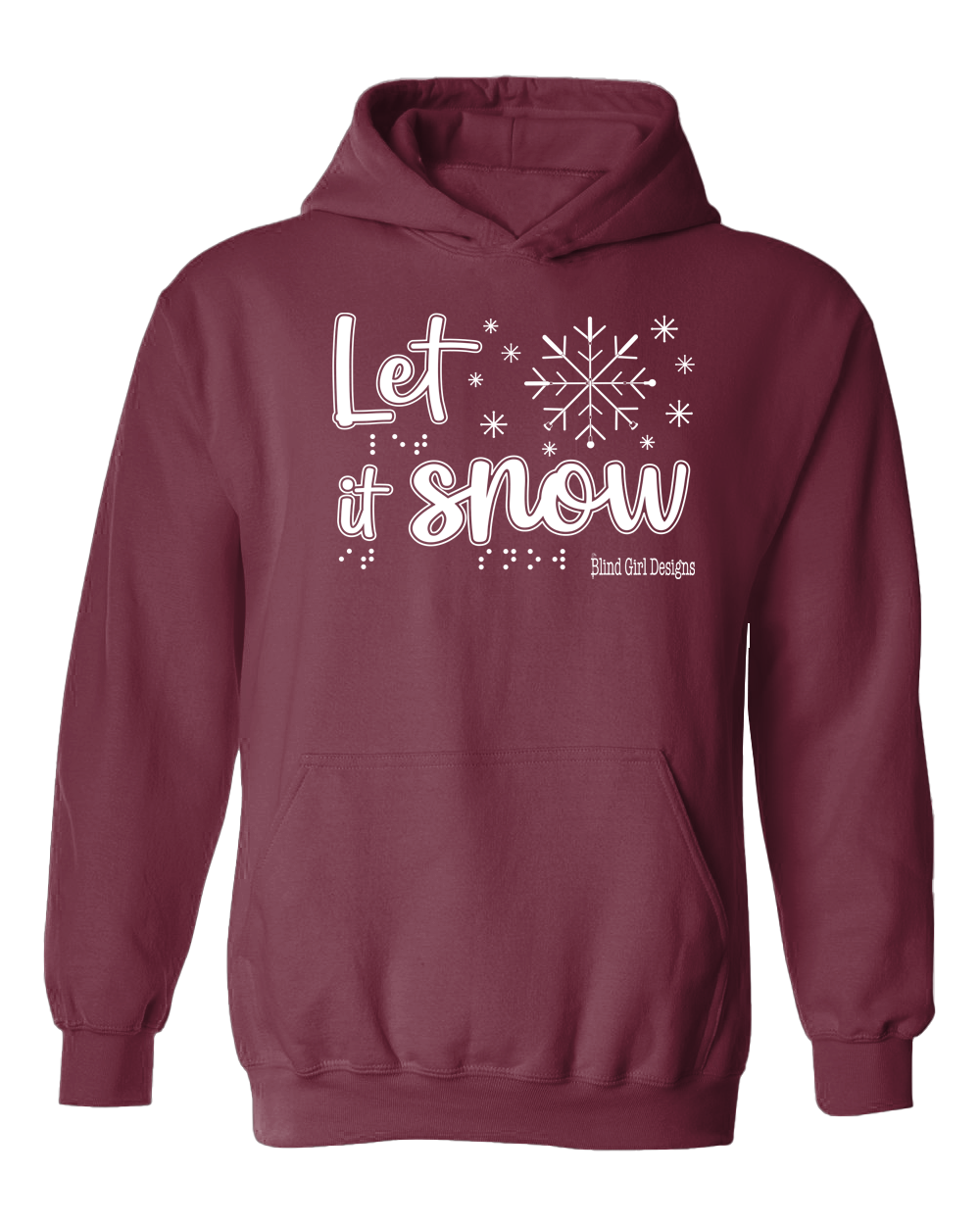 New! Tactile “Let It Snow!” Glow-in-the-Dark Hoodie - Berry