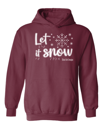 New! Tactile “Let It Snow!” Glow-in-the-Dark Hoodie - Berry