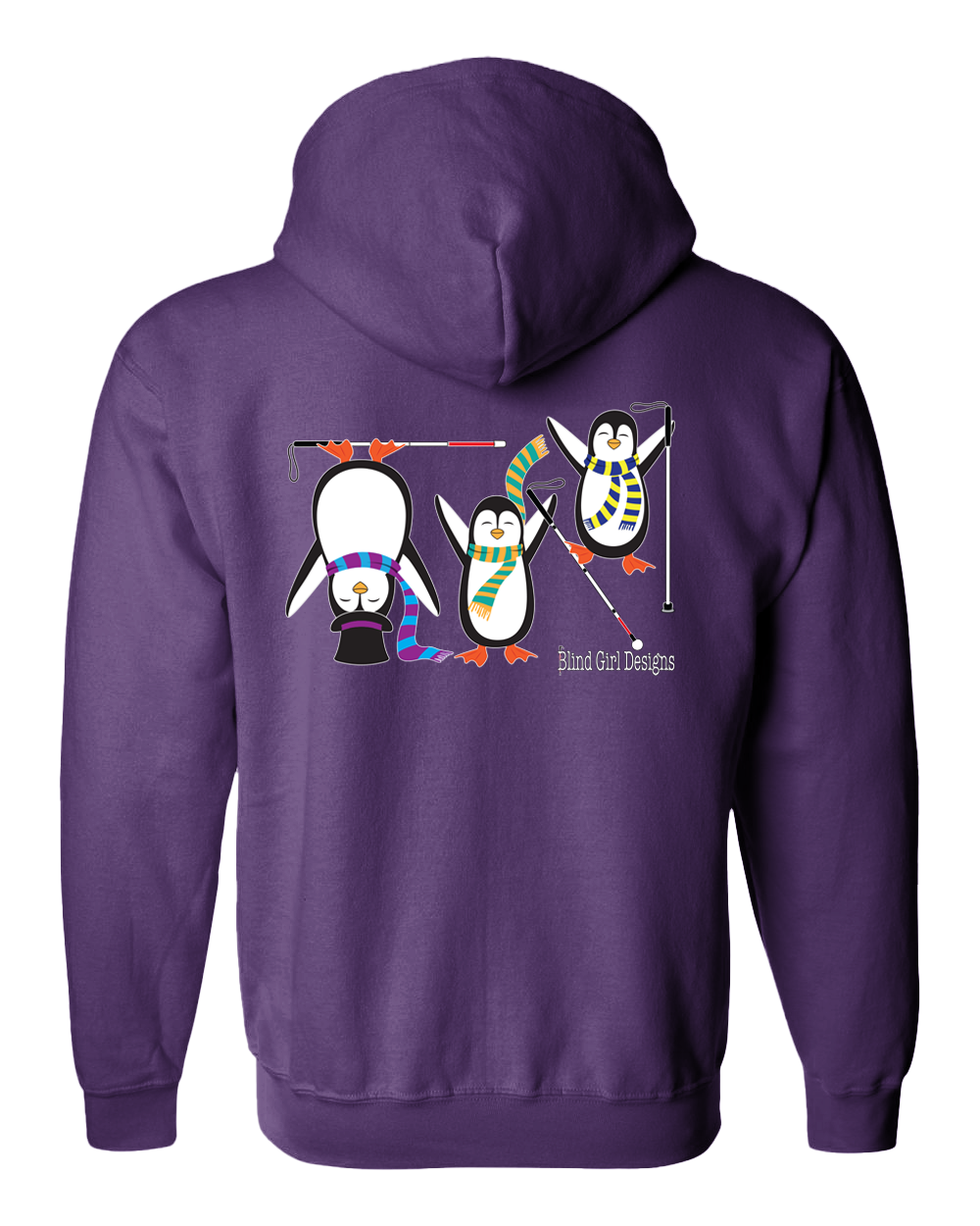 Happy Penguins Zip Hoodie purple