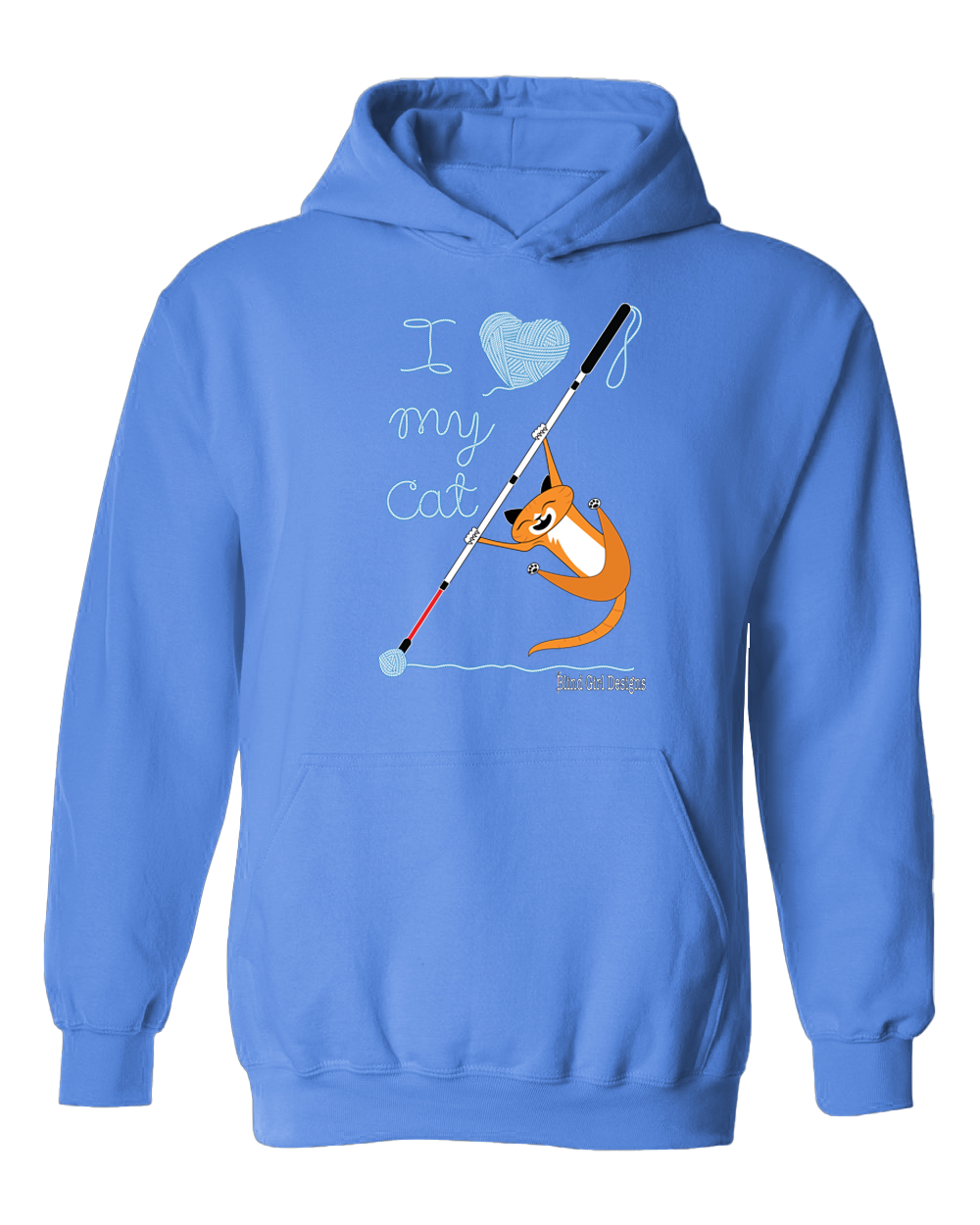 I Love My Cat! Hoodie - Carolina Blue