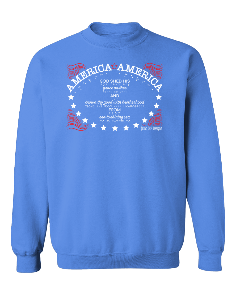 3D America America Crewneck Sweatshirt - Carolina Blue