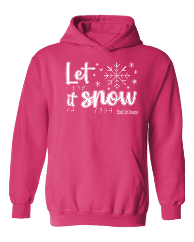 New! Tactile “Let It Snow!” Glow-in-the-Dark Hoodie - Vibrant Pink