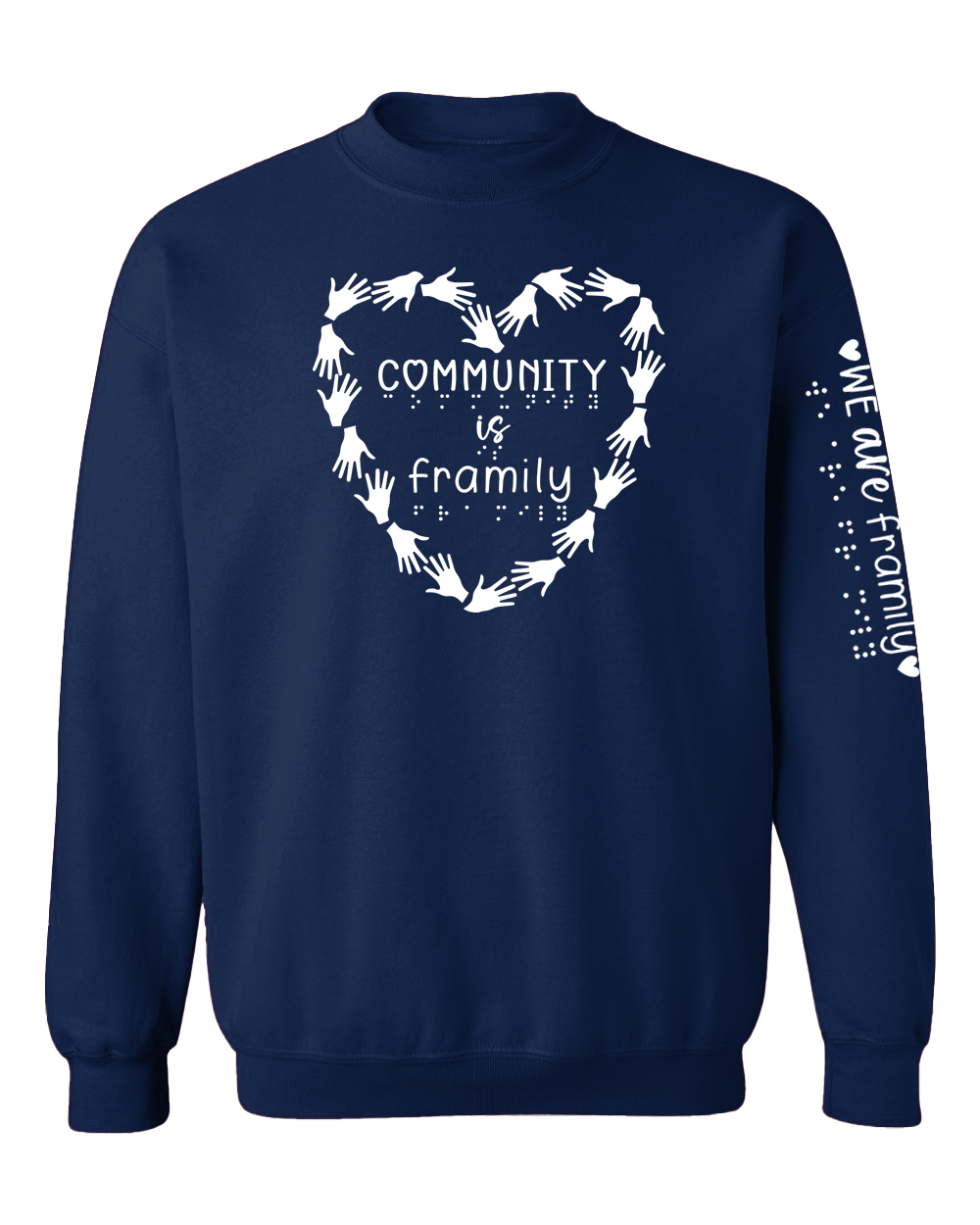 Community is Framily crewneck sweatshirt navy