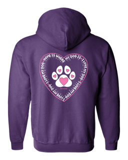 Home Is Where My Dog Is Full Zip Hoodie - Purple