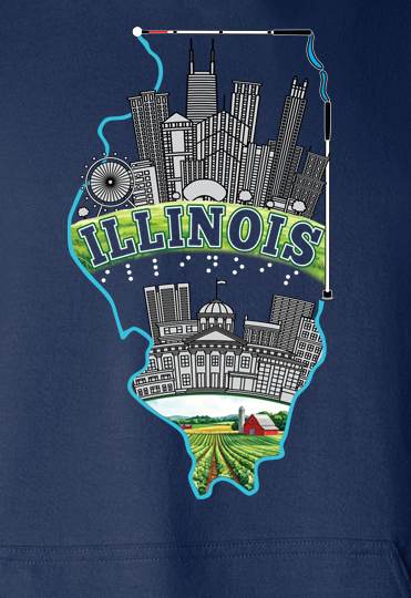 Illinois Sweatshirt Blanket - Navy Blue