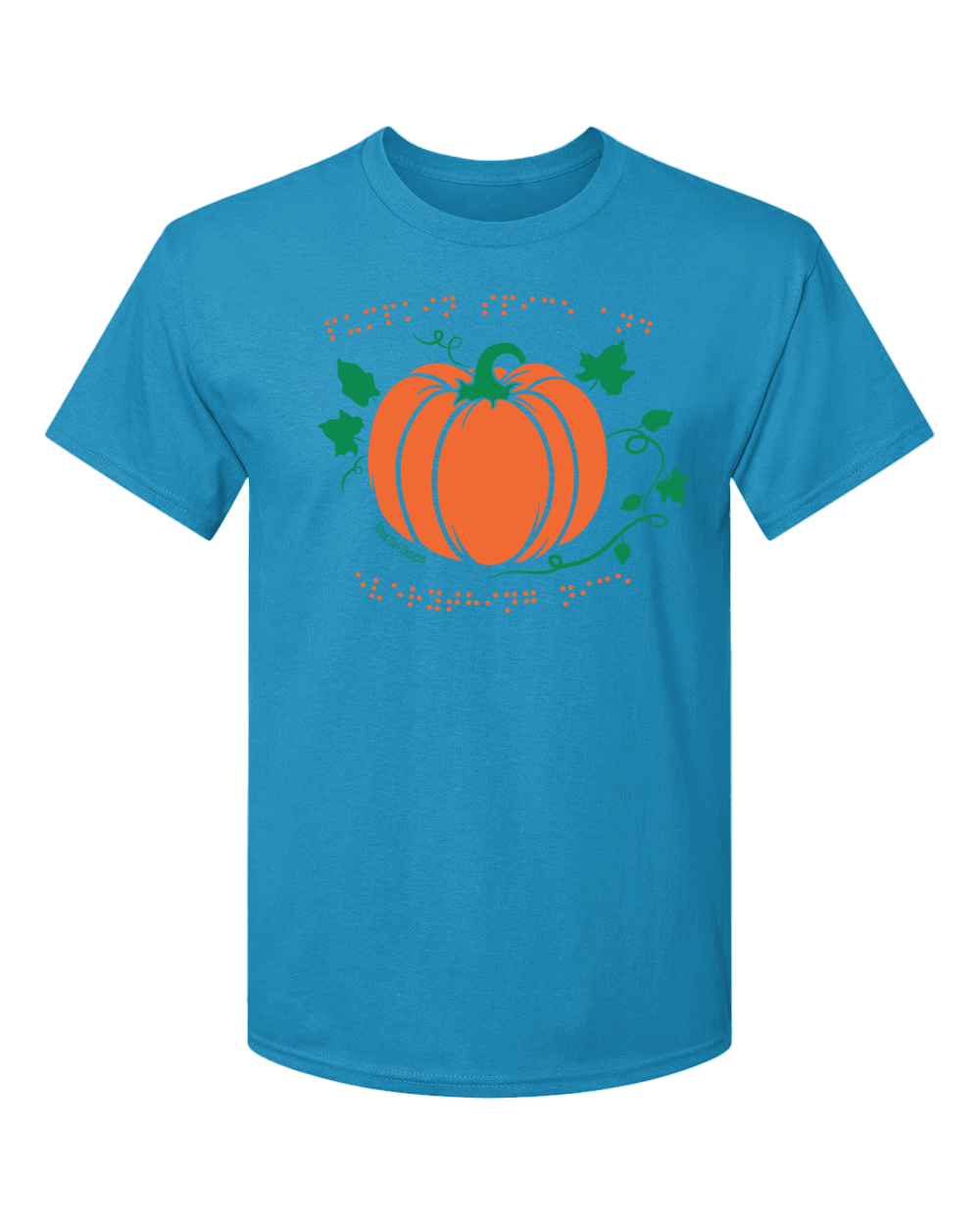 New! 3D Pumpkin Spice T-Shirt - Sapphire Blue