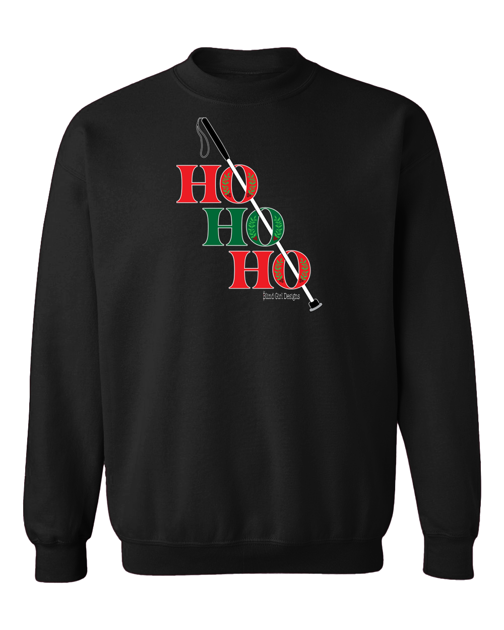Ho ho ho! White cane SWEATSHIRT black