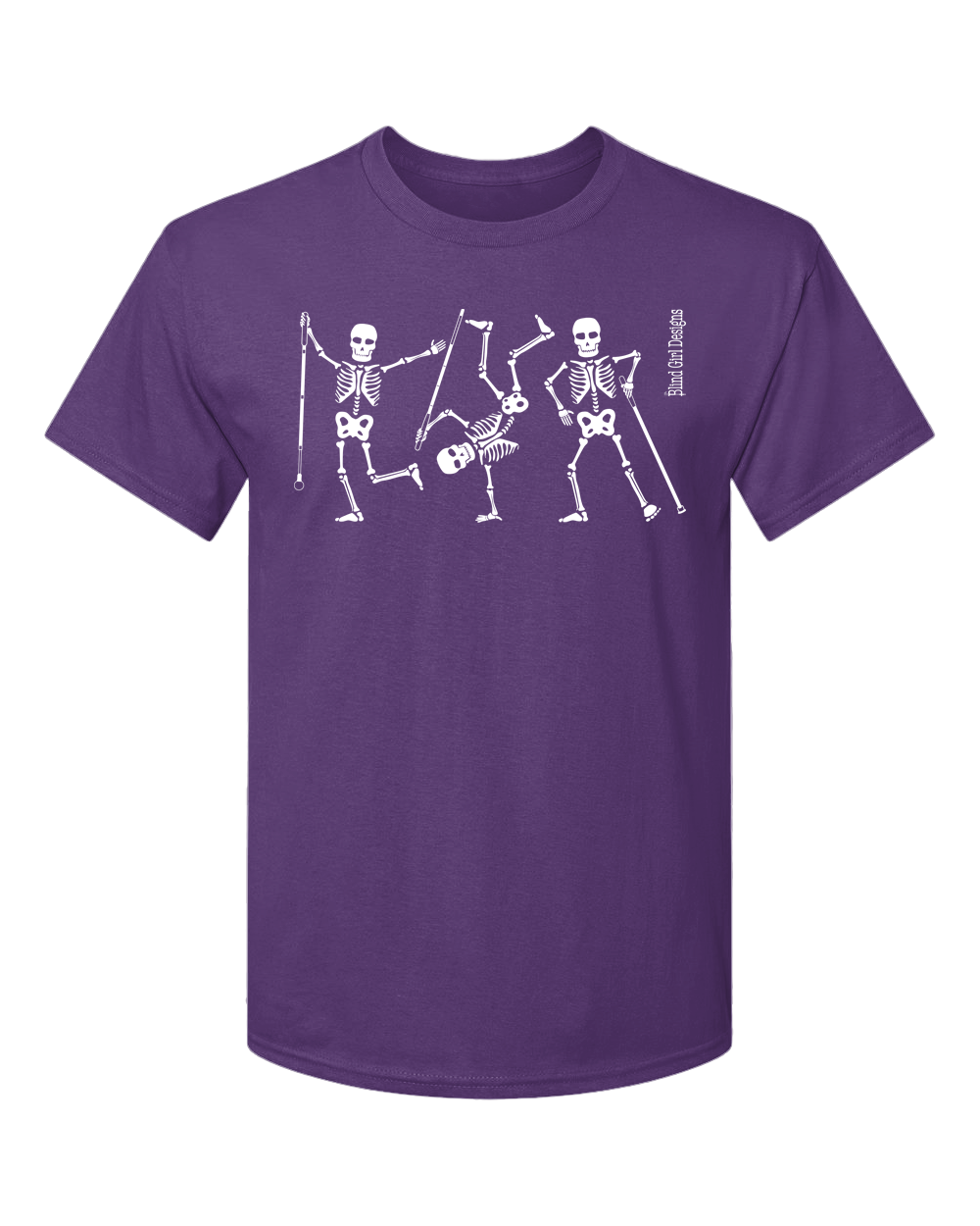 New! Dancing Skeletons 3-D Glow-in-the-Dark T-Shirt (No Text) - Purple