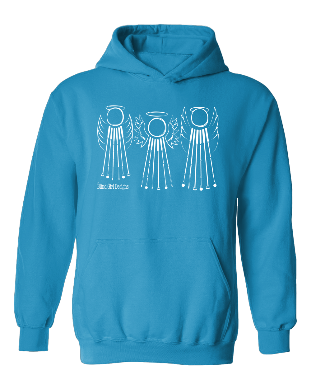 Tactile 3 Sweet White Cane Angels Hoodie - Sapphire Blue