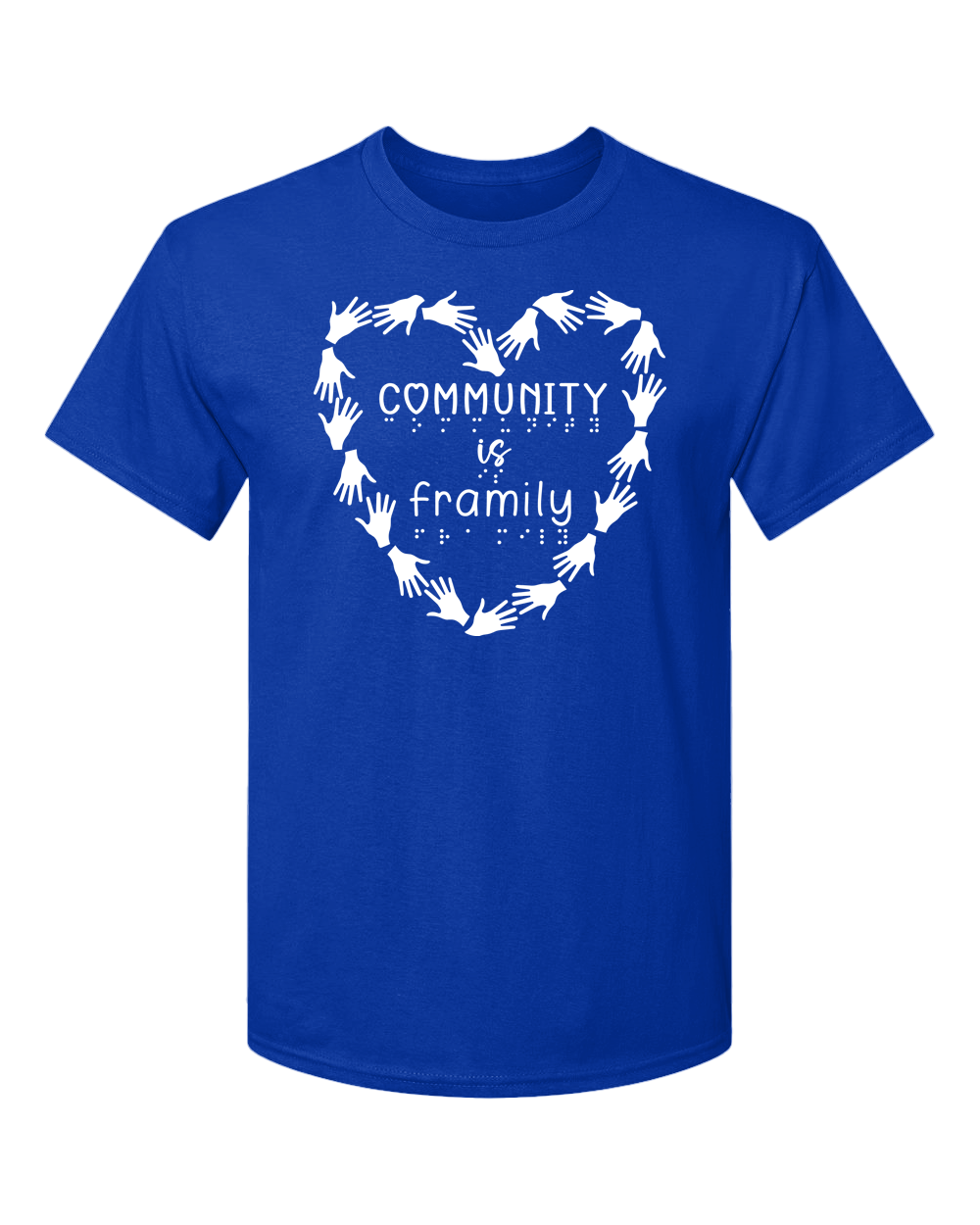 Community is Framily t shirt royal