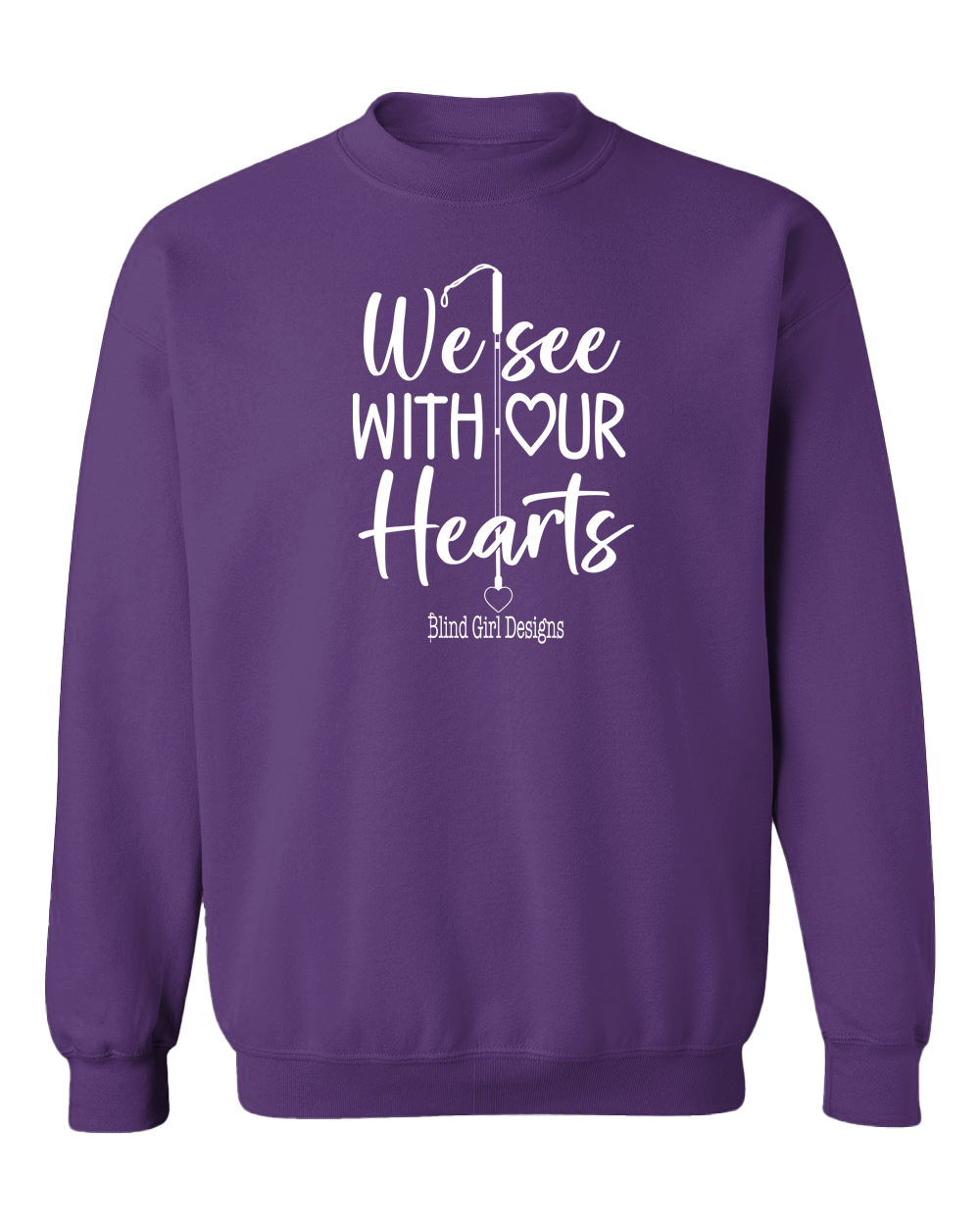 3D We See With Our Hearts Sweatshirt - Purple