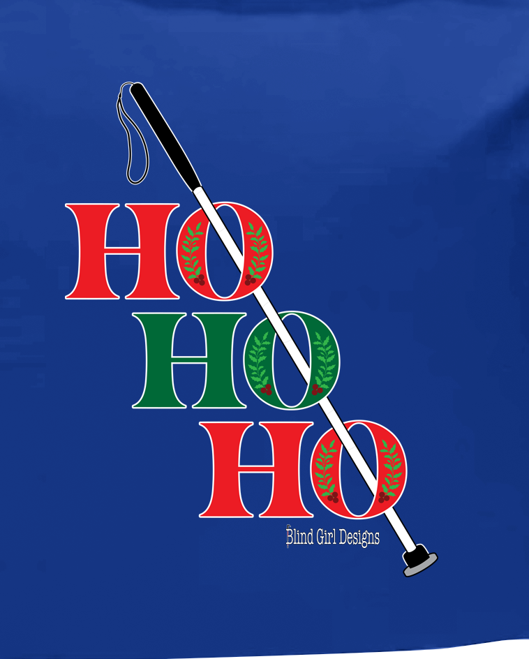 Ho ho ho! White cane SWEATSHIRT royal blue