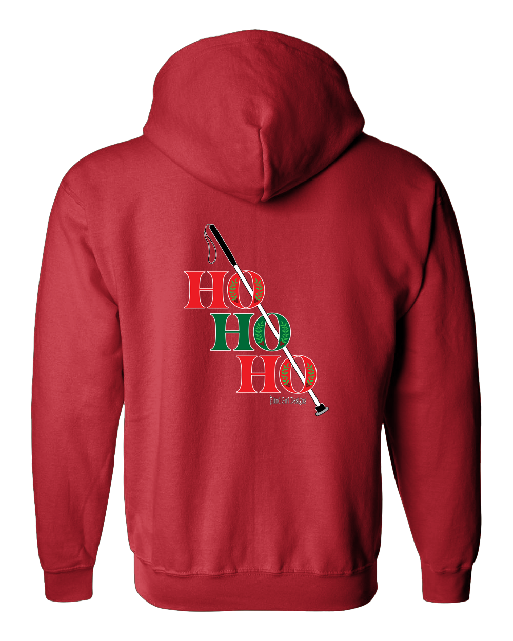 Ho ho ho!  white cane Zip Hoodie red