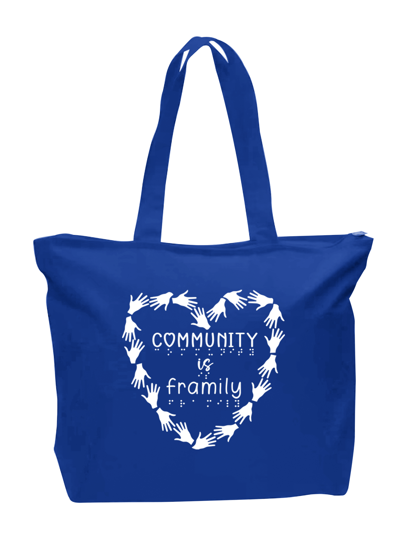 Community is Framily Zip Tote Royal