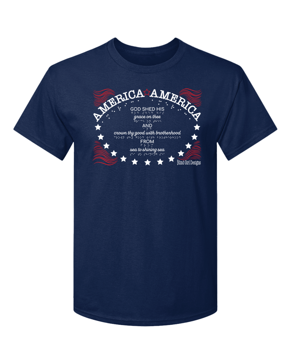 3D America America T-Shirt - Navy Blue