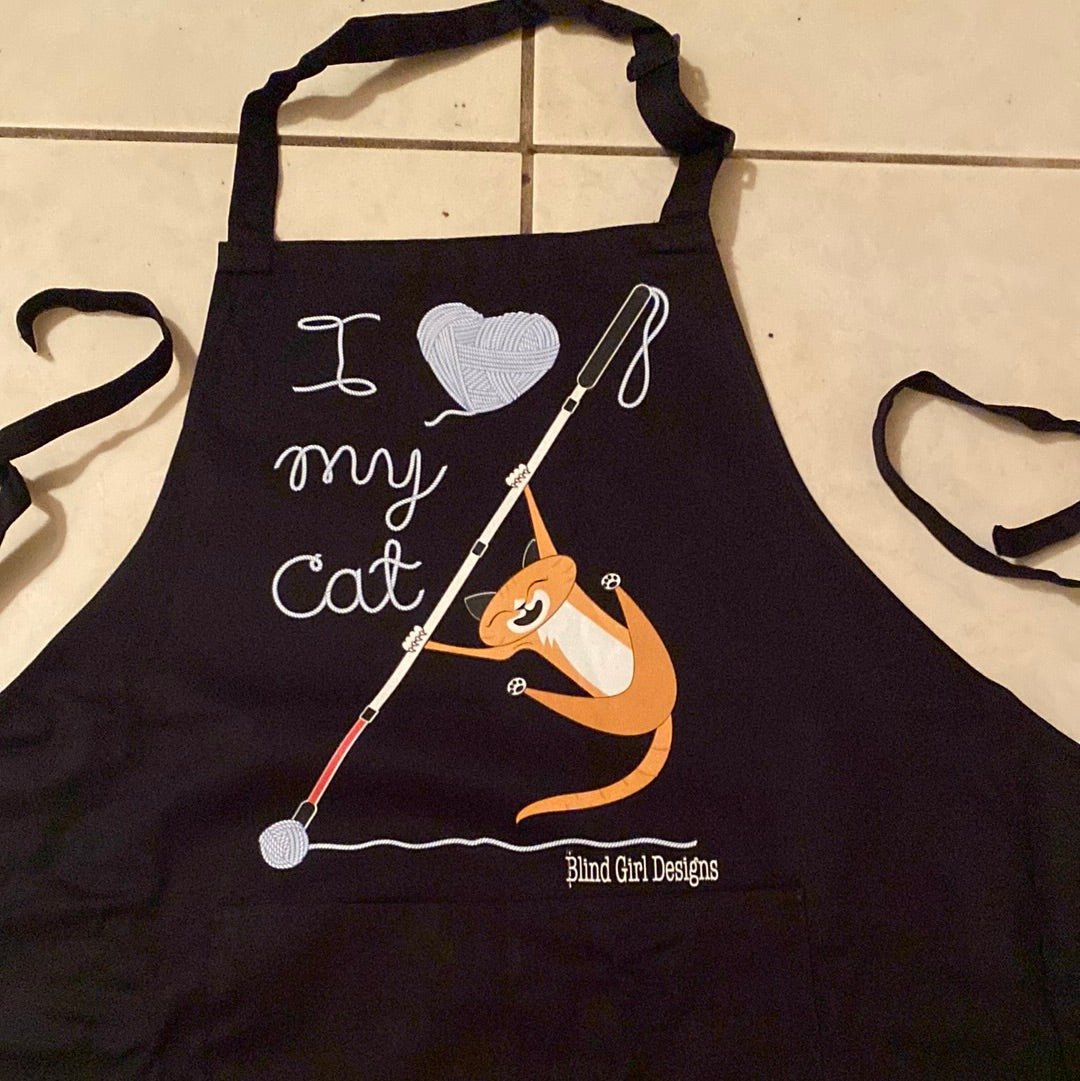Apron with  I love my cat