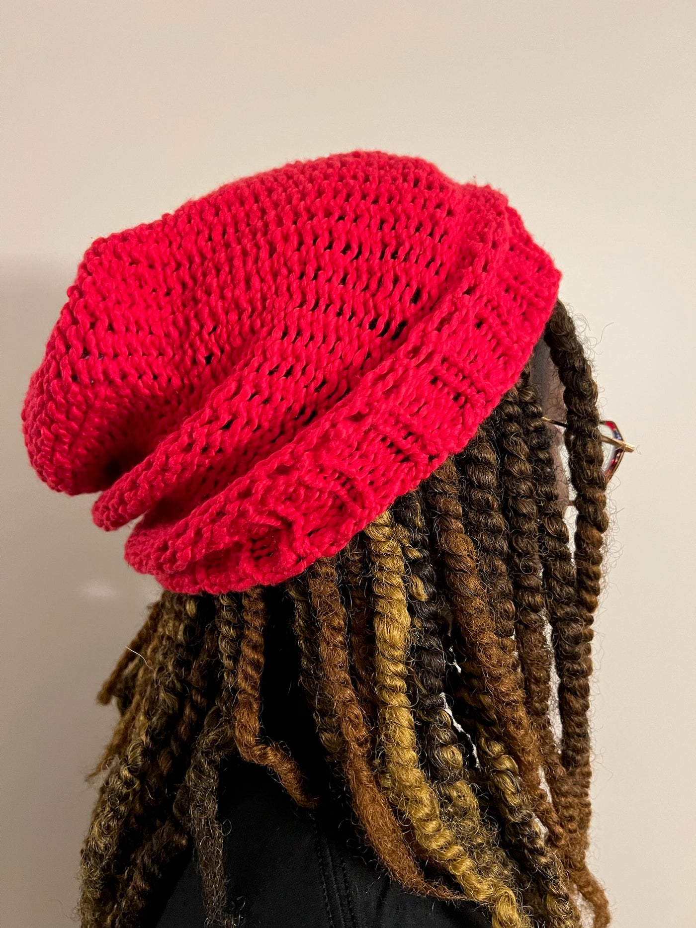 Handmade Hat  -bright red