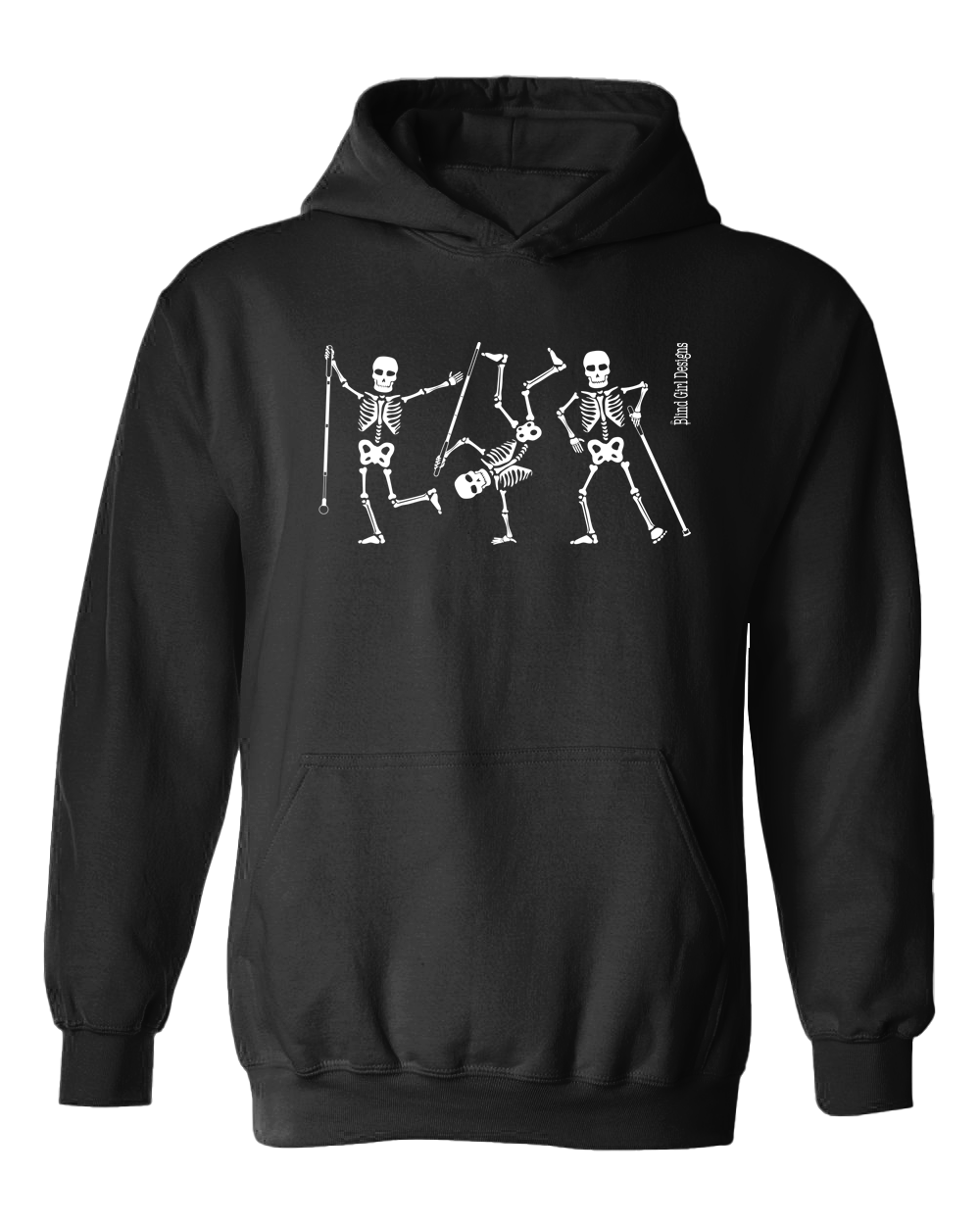 New! Dancing Skeletons 3D Glow-in-the-Dark Hoodie - Black