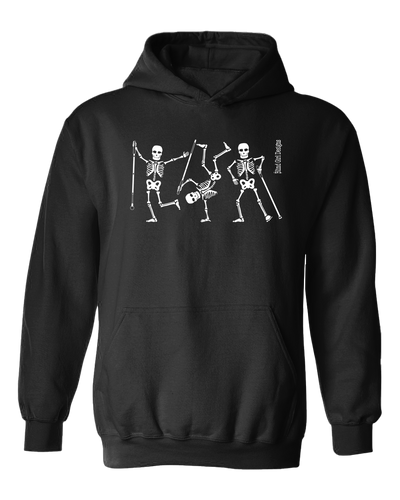 New! Dancing Skeletons 3D Glow-in-the-Dark Hoodie - Black