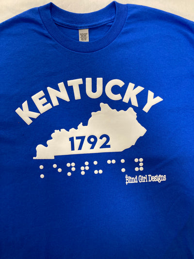 Sale! 3D Tactile Kentucky State  Crewneck sweatshirt - ROYAL BLUE