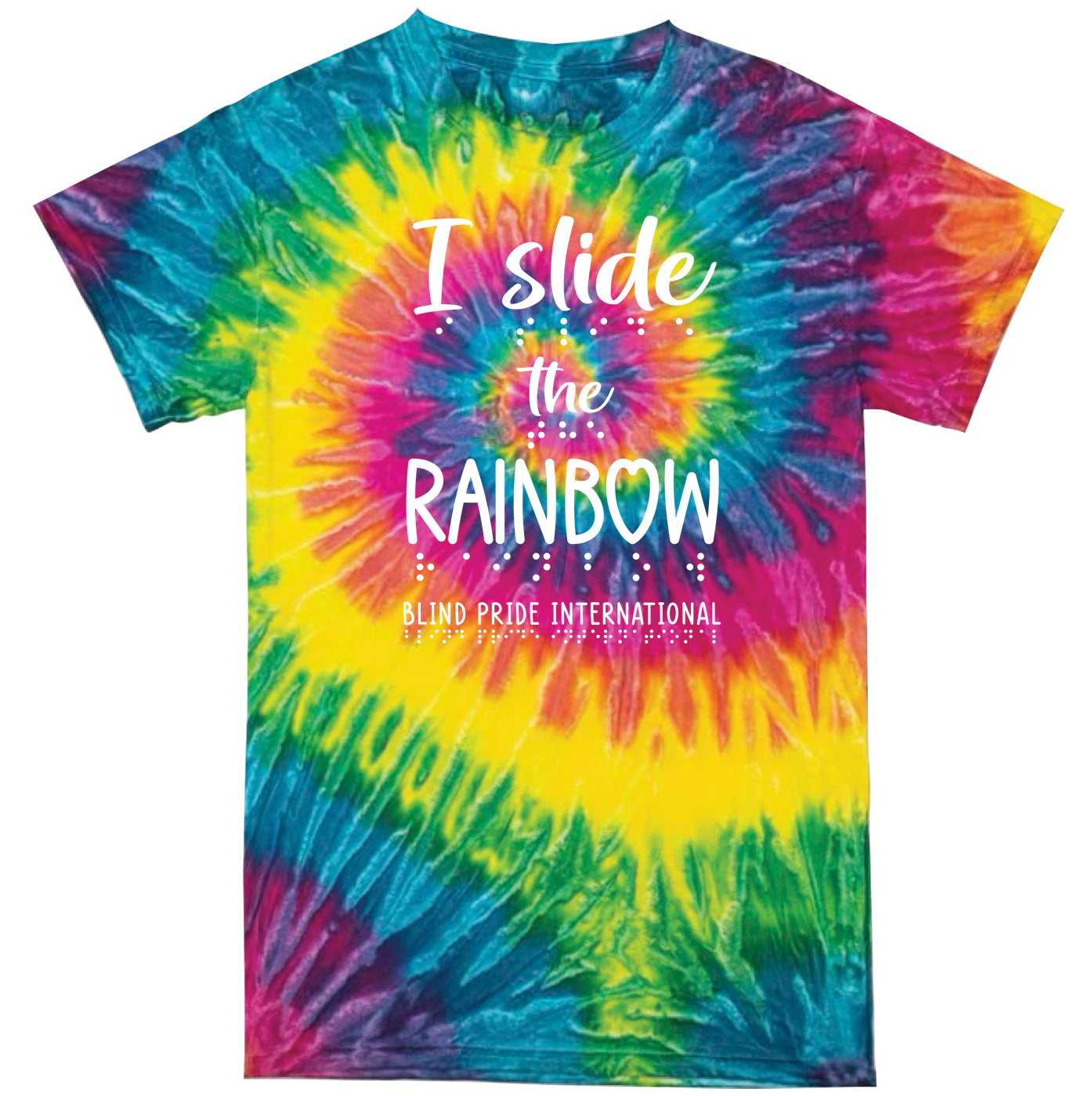 3D! “I Slide the Rainbow” T-Shirt - Vibrant Tie Dye Rainbow