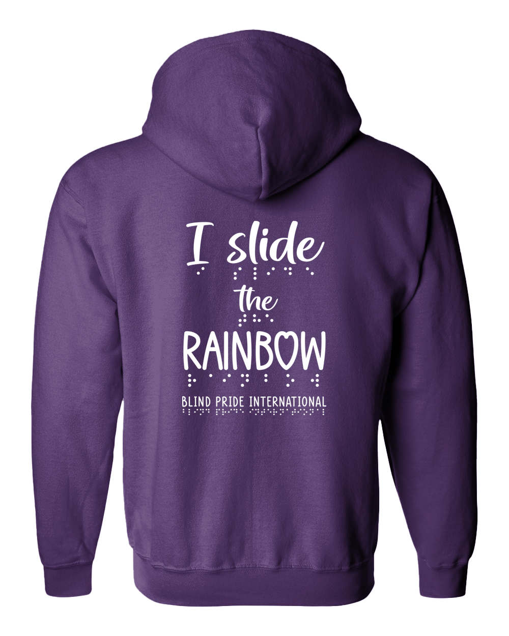 3D! “I Slide the Rainbow” Zip Hoodie - Purple