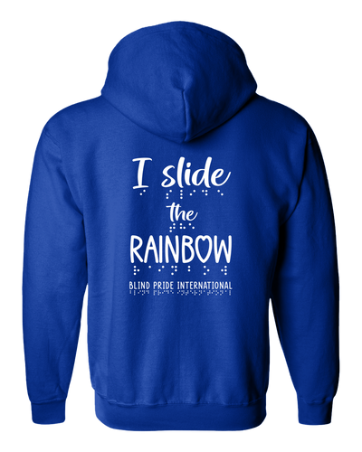 3D! “I Slide the Rainbow” Zip Hoodie - Royal Blue