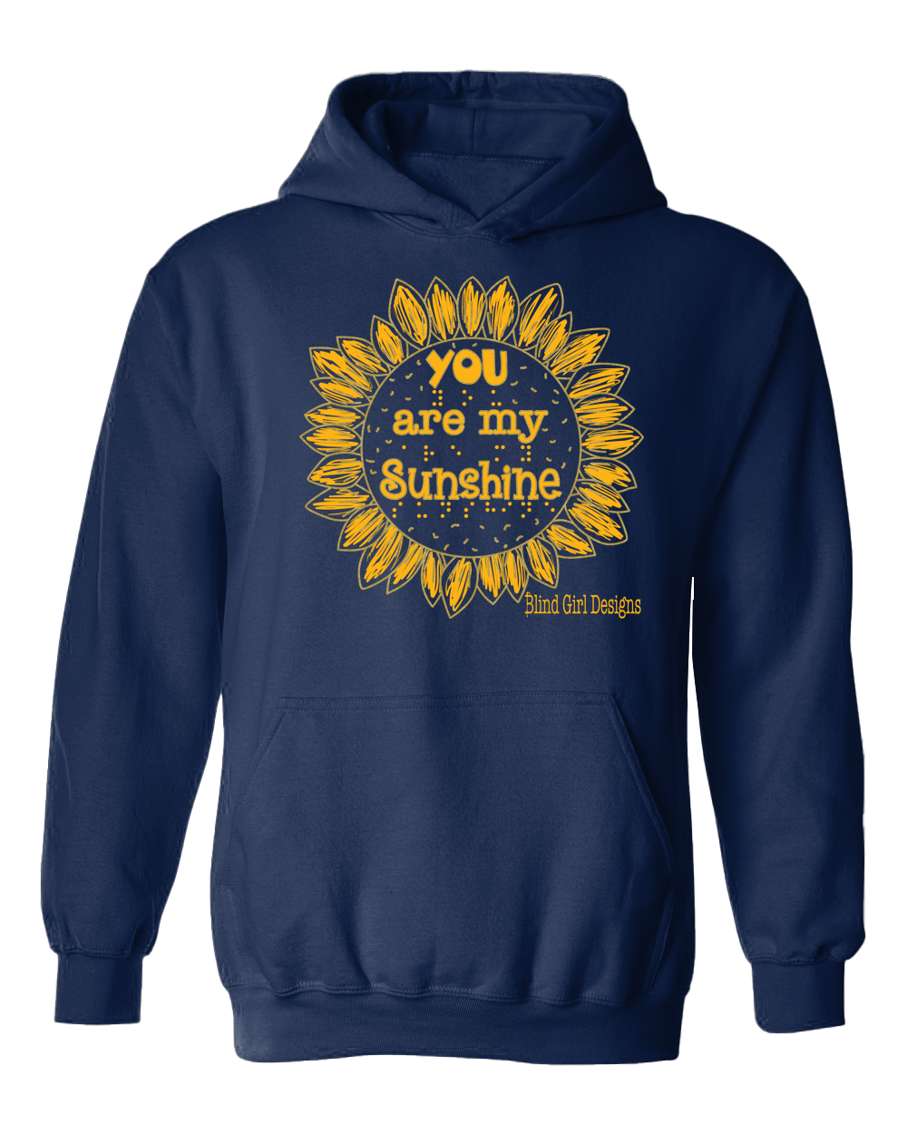3D! Sunflower Hoodie - Navy Blue