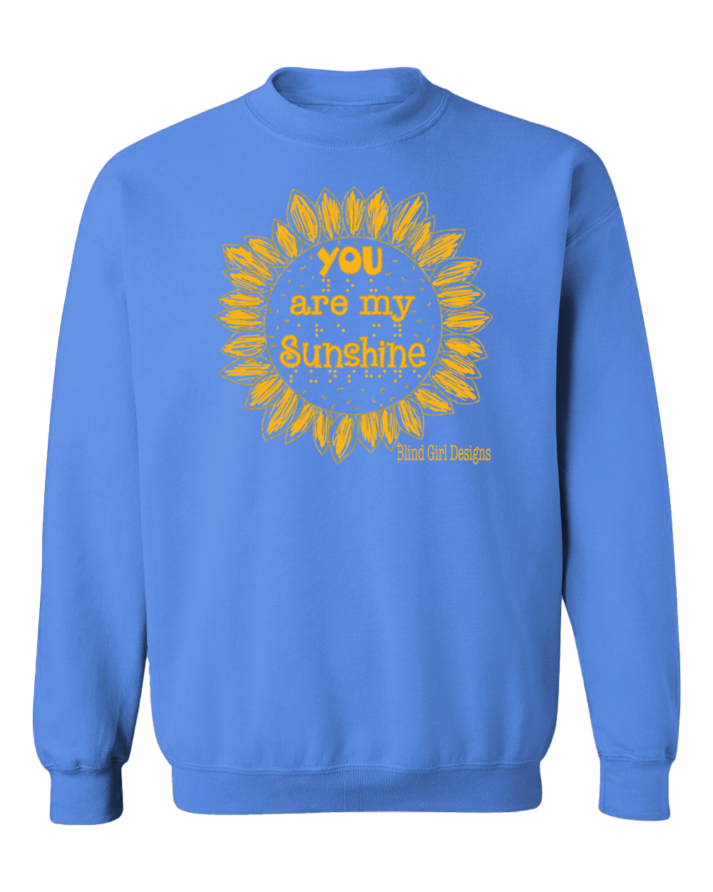 3D! Sunflower Sweatshirt - Carolina Blue
