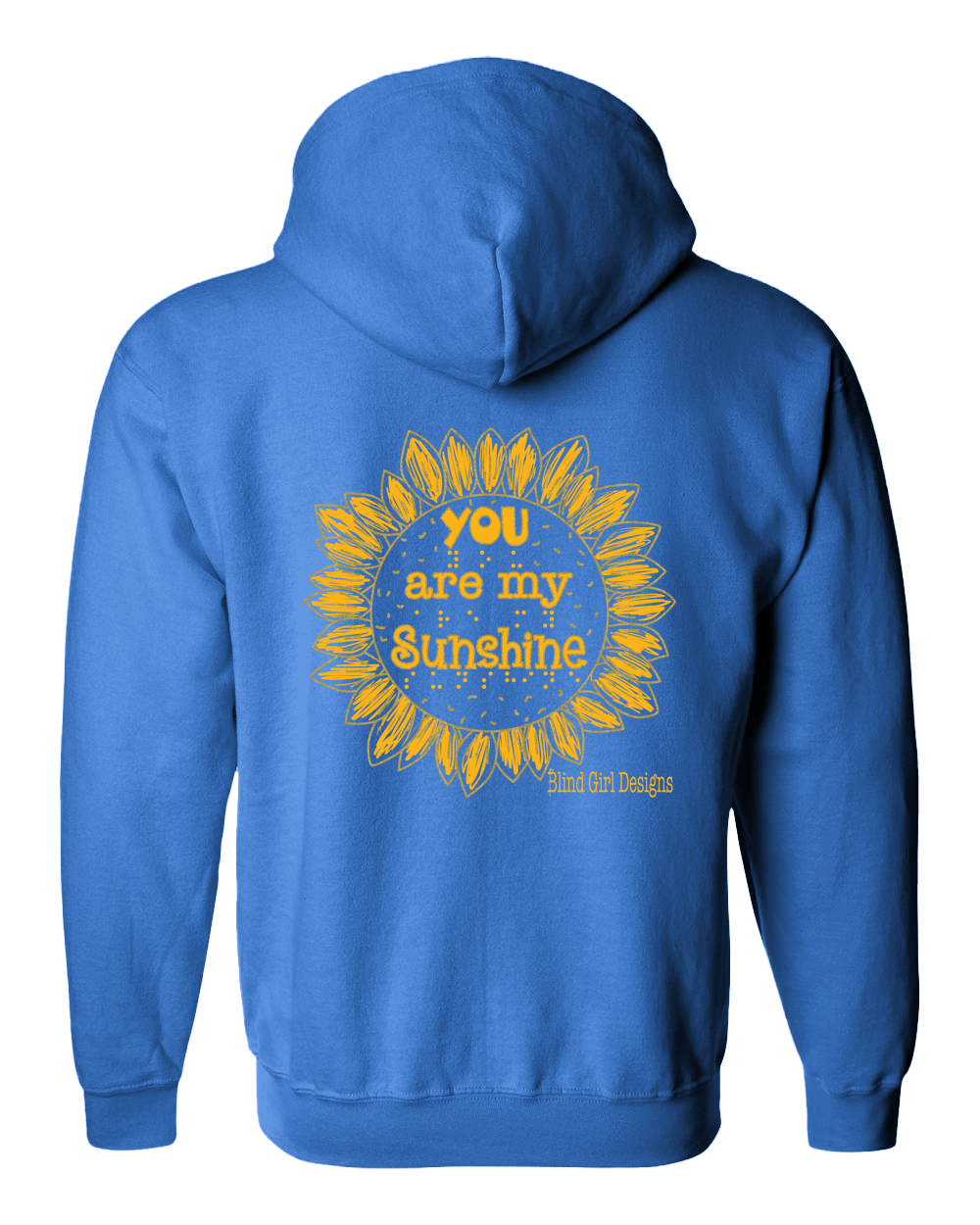 3D! Sunflower Zip Hoodie - Carolina Blue
