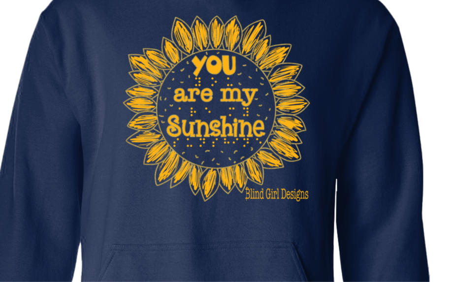 3D! Sunflower Zip Hoodie - Navy Blue