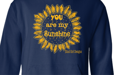 3D! Sunflower Zip Hoodie - Navy Blue