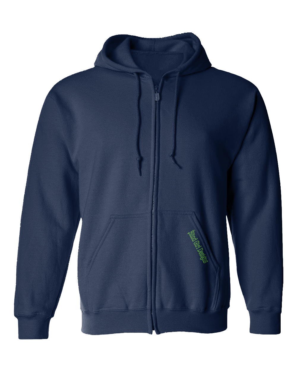 New 3D Glow-in-the-Dark IRISH Zip Hoodie - Navy Blue